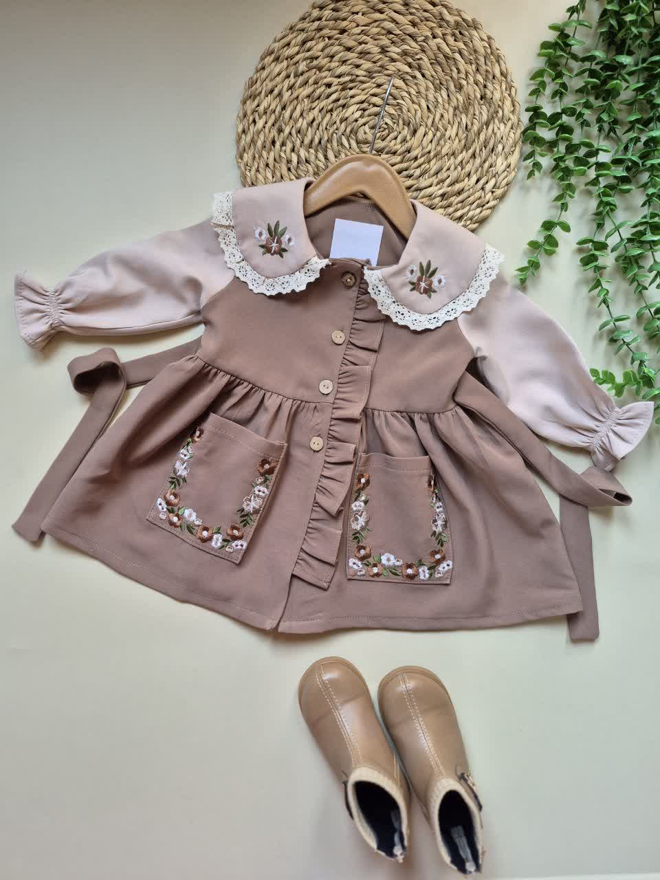 پیراهن مانتویی گلدوزی